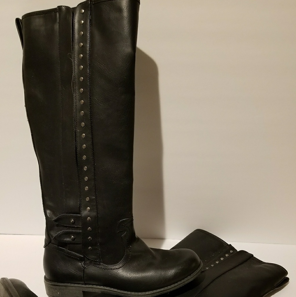 Knee High Faux Leather Boots Size 8